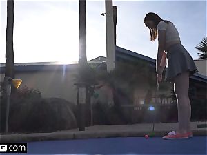 Maya inexperienced teen flashes fur covered cooter on Mini-Golf encounter